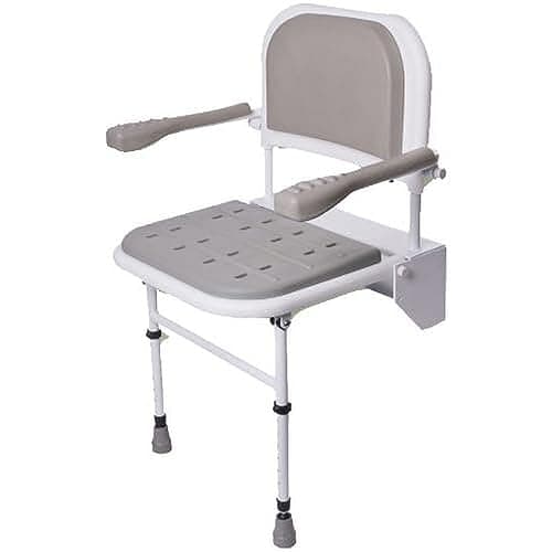 Image of NRS Healthcare Folding Shower Seat with Legs, Padded Seat, Padded Backrest and Padded Armrests