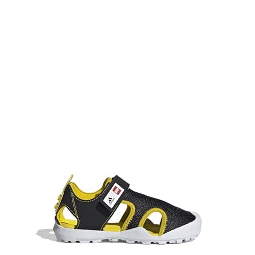 Image of adidas Unisex Children's Lego Captain Toey K Sandals, Core Black Yellow Ftwr White, 10.5 UK