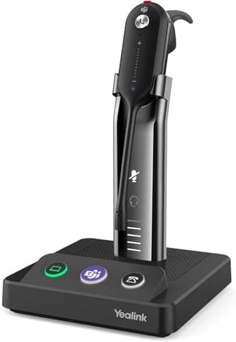 Image of Yealink WH63 Entry Level, Plug & Play Convertible DECT Wireless Headset Acoustic Shield Technology & 4 Wearing Styles for All Day Comfort (Optimised for Microsoft Teams) – Black