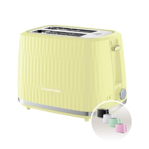 Image of Russell Hobbs Eden 2 Slice Toaster (6 Browning Settings, High Lift Feature, Frozen, reheat, Cancel Functions, Removable Crumb Tray, 800W, Lemon) 27373