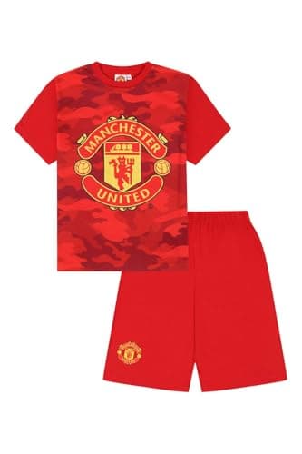 Image of Manchester United Boys Football Club Red Camouflage Short Pyjama Set (8-9 Years)