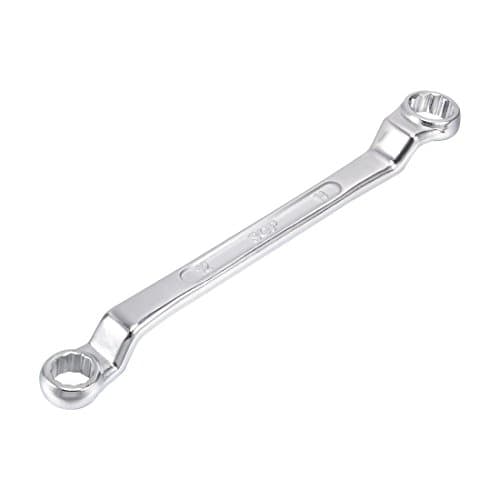 Image of sourcing map 12mm x 14mm Metric 12 Point Offset Double Box End Wrench Chrome Plated, Cr-V Steel