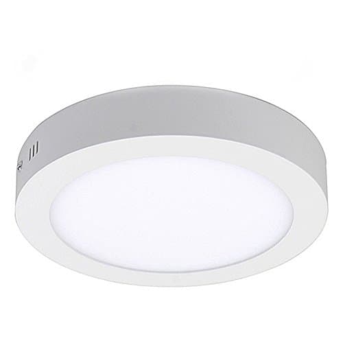 Image of Long Life Lamp Company 18W LED White Body Round Surface Mount Ceiling Panel Down Light Cool White 6500K