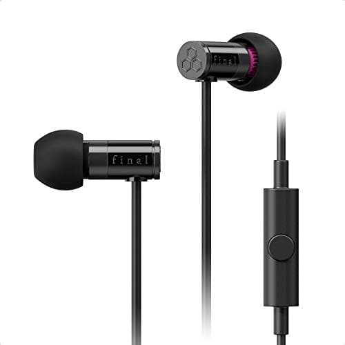 Image of final E1000C In-Ear Earphones with Smartphone Controls & Mic, Isolating Design, High-Fidelity Sound, Comfortable Fit, Durable Cable, Swing Fit Eartips - Black