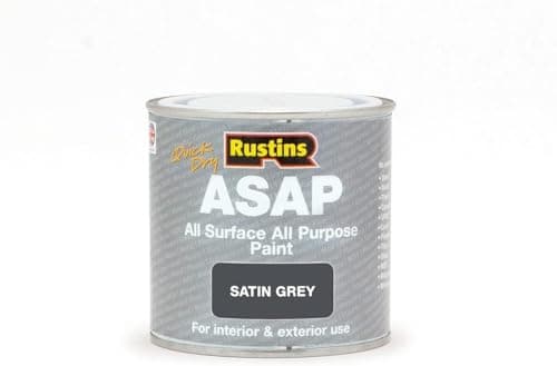 Image of ASA® Rustins ASAP All Surface All Purpose Quick Dry Paint for Exterior & Interior Use Satin Grey 250ml