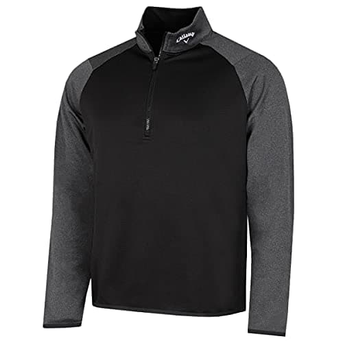 Image of Callaway Golf Mens Long Sleeve 1/4 Zip Waffle Sweater - Caviar - XXL