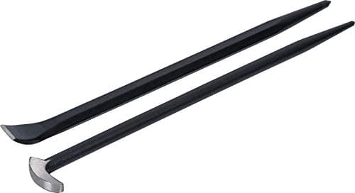 Image of Roughneck ROU64452 Prybar & Aligning Bar Set (Both 405mm/16in) with Heavy Canvas Tool Roll