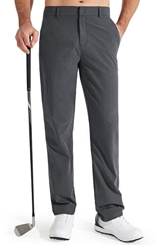 Image of Libin Golf Trousers for Men Slim Fit Chinos Pants 30" Stretch Quick Dry Lightweight Business Casual Pants for Men Comfy Waterproof Iron Grey 36W x 30L
