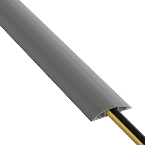 Image of D-Line 4.5m Floor Cable Protector, Wire Cover, Management Solution, Channel to Prevent Trips - Grey, 17mm (W) x 9mm (H) Cavity