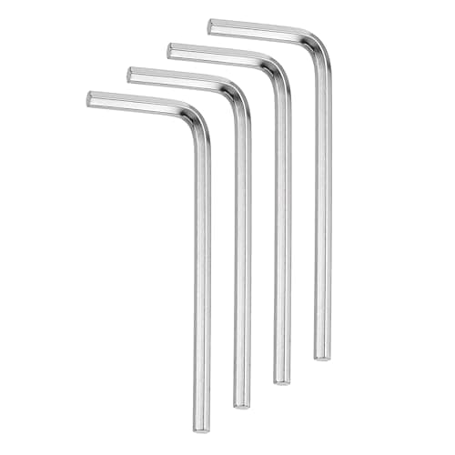 Image of sourcing map 4pcs Hex Key Wrench 3/32" 45# Steel L-Shape Hexagon SAE Wrenches Repairing Tool for Home DIY Bike Motorcycle Repair, Silver