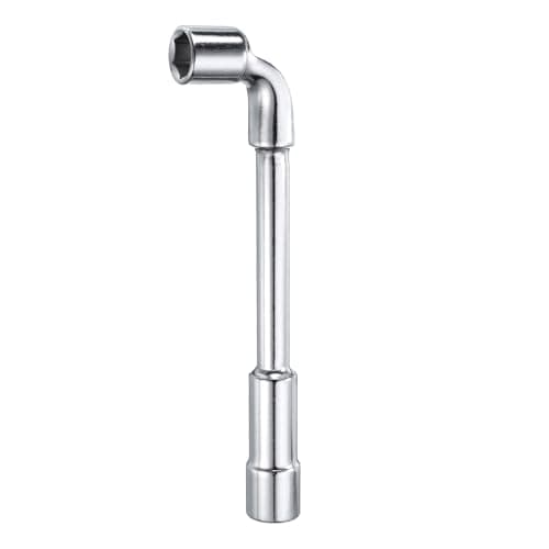 Image of sourcing map L Shaped Angled Hex Socket Wrench 15mm High Carbon Steel Double Ended Metric 6 Point Tubular Socket Spanner for General Repairing, Pipeline, Bicycle Car Maintenance