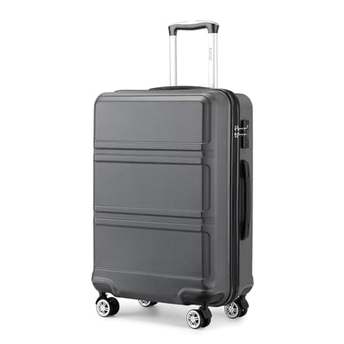 Image of Kono Medium Suitcase 24 Inch Luggage Lightweight ABS+PC Hard Shell Trolley Travel Case with TSA Combination Lock and 4 Wheels Spinner (24", Grey)