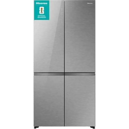 Image of Hisense KitchenFit RQ768N4GVE Total No Frost Multi-door American Fridge Freezer - Silver Glass - E Rated