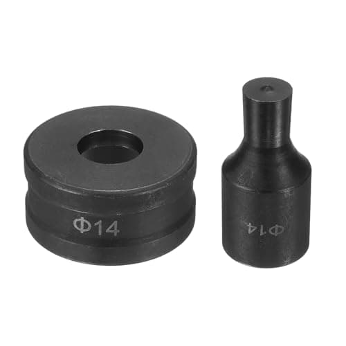 Image of sourcing map Hydraulic Hole Punch Die 14mm Round Hole 40Cr Steel Electric Punching Kit for CH70 Electric Punching Machine, Black