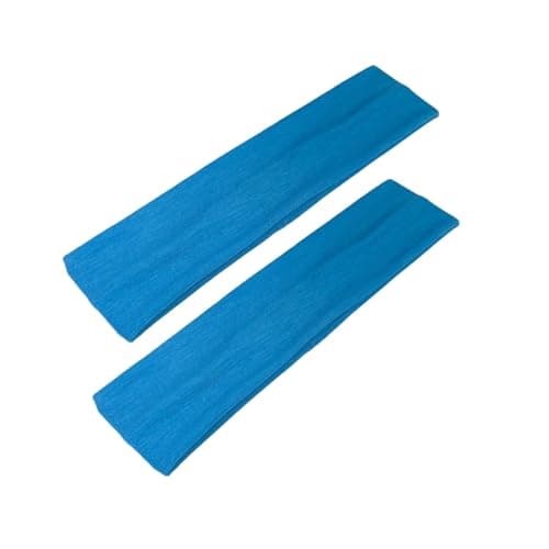 Image of WESTEND CHOICE 5cm Wide Headbands 2 Pack Plain Stretchy Kylie Head Band Bandeau Unisex Headbands for Women & men Soft Hair Band Gym Exercise Yoga Headband (Blue)