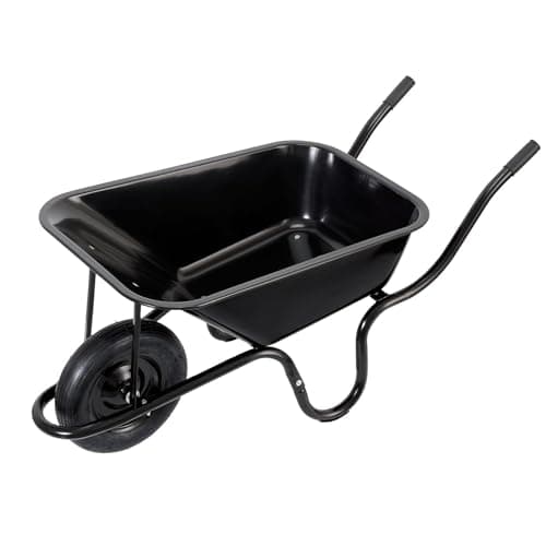 Image of Draper 85L Metal Tray Wheelbarrow | Large Heavy Duty Trolley | Sack Barrow with Pneumatic Wheel | 82755