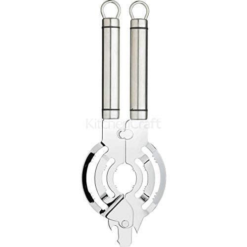 Image of KitchenCraft Professional Stainless Steel 2-in-1 Bottle and Jar Lid Opener, 26.5 cm (1.5"), Silver