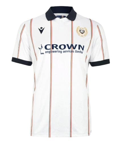 Image of Macron Dundee FC Mens Away Football Shirt Jersey 2025-2026 (UK, Alpha, M, Regular, Regular) White