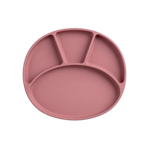 Image of BIBaDO - Silicone Suction Divider Plate (Blush) - Toddler Plates - Help Develop Motor Skills - Durable, Dishwasher & Microwave Safe, BPA Free - Medical Grade - Baby Essentials - 6 Months to 3 Years