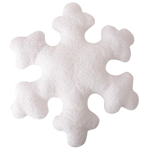 Image of Christmas Decorations Pillows Creative Christmas Snowflake Shaped Plush Pillow Soft Cofortable Throw Pillow Adorable Decor Pillow With Christmas Style For Home Living Room Sofa (White, 38x38cm)