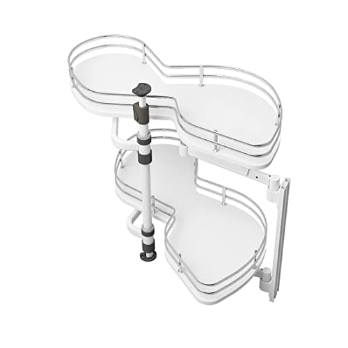 Image of VADANIA Kitchen Cabinet Blind Corner Pullout Organizer for 800mm Cabinet, 2 Tiers Swing Tray, Soft Close, Right Handed Open