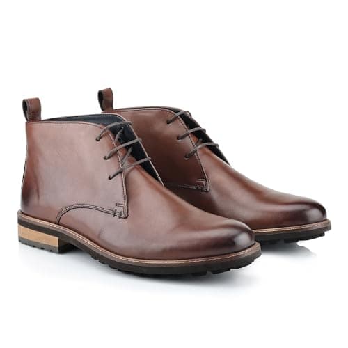 Image of Silver Street London Men's Ludgate Leather Fashionable Chukka Boot (Brown, 8 UK, numeric_8)