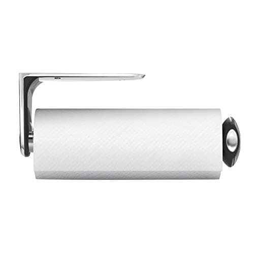 Image of simplehuman KT1024 Long Quick Load Wall Mounted Kitchen Roll Holder, Suitable for Under Cupboard or Cabinet, Easy Tear, Easy to Install (Fits Kitchen Rolls Measuring 27-28cm), Brushed Stainless Steel