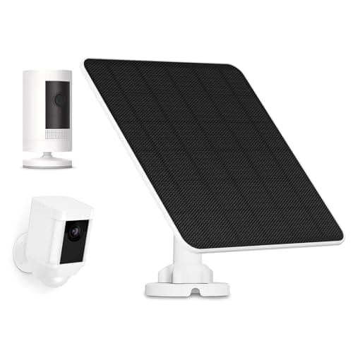 Image of Solar Panel for Ring Camera, 5W Solar Charger for Ring Stick Up Battery, Spotlight Plus/Pro, Wyze Cam, Includes Barrel Plug and USB-C Adapter, IP65 Waterproof