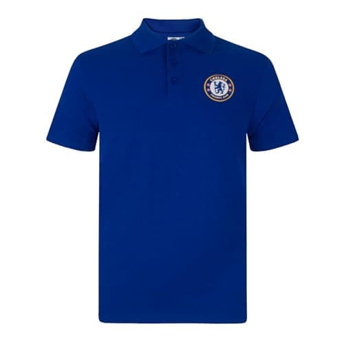 Image of Chelsea Official Football Gift Boys Crest Polo Shirt Royal 2-3 Years