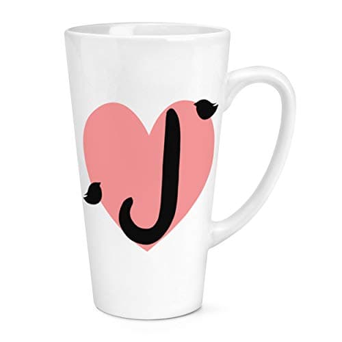 Image of J Heart Alphabet 17oz Large Latte Mug Cup
