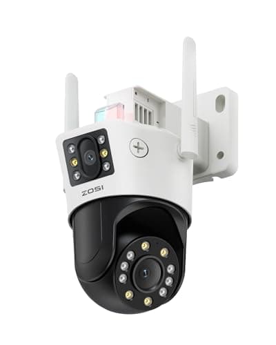 Image of ZOSI 6MP Dual-Lens WiFi CCTV Camera Outdoor, Dual View Home Surveillance Wireless Security Camera Indoor, Color Night Vision, Virtual Fence, Auto Tracking, Person/Vehicle Detect, 2 Way Audio, C298 SE