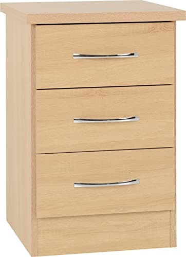 Image of Seconique Nevada 3 Drawer Bedside in Sonoma Oak Effect