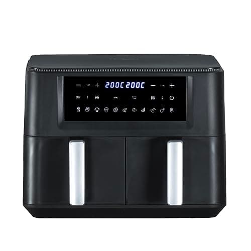 Image of Quest 9L Dual Air Fryer With Twin 4.5L Drawers, Double Air Fryer Design, LED Touchscreen Airfryer with 11 Pre-set Functions, 2400W Countertop Fryers For Large Households And Batch Family Cooking