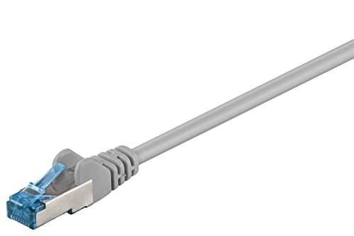 Image of goobay 92686 CAT 6a Patch Cable, Ethernet Cable, Double Shielded, S-FTP up to 10000 Mbits, 500 Mhz, Halogen-Free Copper Cable, RJ-45 Plug, Gold-Plated Contacts, 1.5 m, Grey