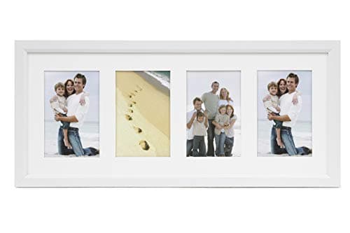 Image of ARPAN MDF 4, Multi Aperture Modern Photo Picture Frame with Mount, White