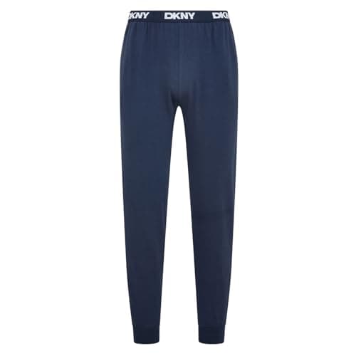 Image of DKNY Men's Lounge Pants | Designer Loungewear with Stretch Elastic Waistband, Easy Fit Jogging Bottoms | Navy, XL