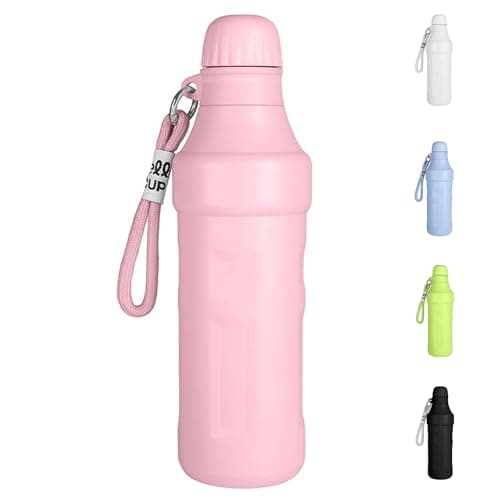 Image of YDYxieji Insulated Water Bottle 500ml - Stainless Steel Double Walled Vacuum Flask for Hot & Cold Drinks, Leak-Proof Thermal Bottle for Kids Gym, Sports & Travel (Pink)