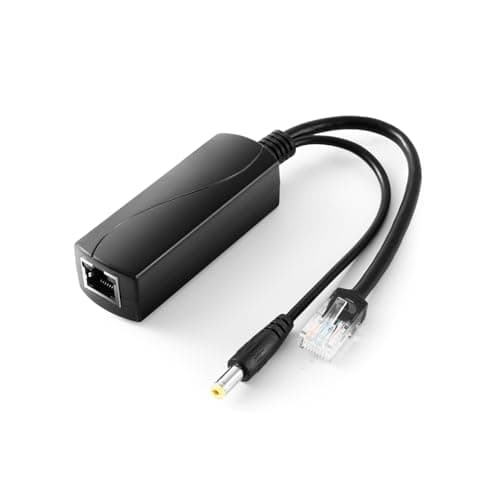 Image of REVODATA Gigabit PoE Splitter 12V 2A Output with IEEE 802.3af/at Standard Compliant 10,100,1000Mbps 5.5x2.1mm DC Plug Cable POE Splitter Adapter for Security Camera CCTV Surveillance(PS5712TG)