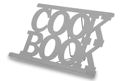Image of Premier Housewares Durable Cook Book Stand Grey | Elegant Design Book Stand For Cook Books | Practical Recipe Book Stand For Kitchen | Adjustable Stand For Efficient Cooking