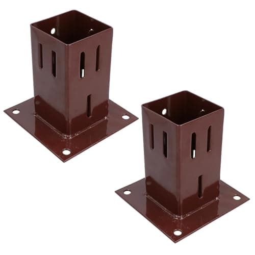 Image of Easy Grip Fence Post Bolt Down Shoe Holder Support Clamp 75mm x 75mm 2PK