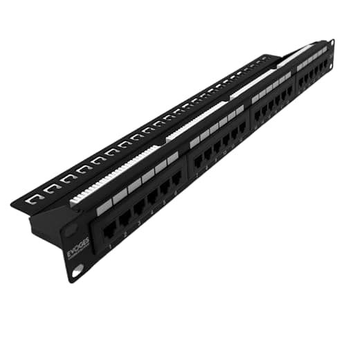 Image of Evoges 24 Ports UTP CAT6 1U Patch Panel, Rack Mountable, Ethernet Network Patch Panel for Cable Management, Durable and Easy Installation