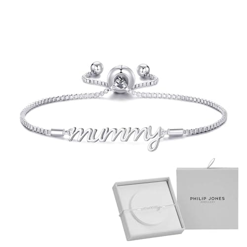 Image of Philip Jones Silver Plated Mummy Bracelet Created with Zircondia® Crystals with Gift Box