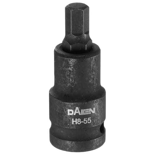 Image of sourcing map H8 Hex Bit Socket 55mm/2.17" Length 1/2" Square Drive Metric Extension Impact Bit Power Nut Driver Set S2 Steel Socket Ratchet Wrench Bits, Black