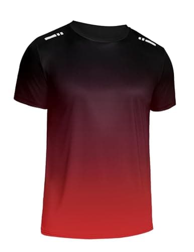 Image of Weardear Men’s T-Shirts Workout Running Shirts Moisture Wicking Sport Tops Short Sleeve Gym Shirt for Running Athletic Red XL