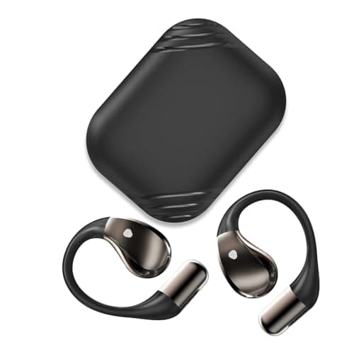 Image of Conyat Open-Ear Headphones, Bluetooth 6.0 Wireless Earbuds Powerful Sound, 40H Open Ear Earbuds with Mic, Adjustable Ear Hooks, Ultra-Comfort, IPX7 Waterproof Earphones for Workouts/Running, Deepblack