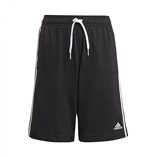 Image of adidas 3S Jersey Short Boys Shorts Pants Trousers Bottoms Block Colour Black/White 9-10 Yrs