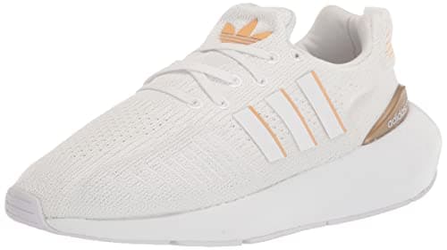Image of adidas Originals Women's Swift Run 22 Sneaker, White/Copper Metallic/Black, 6