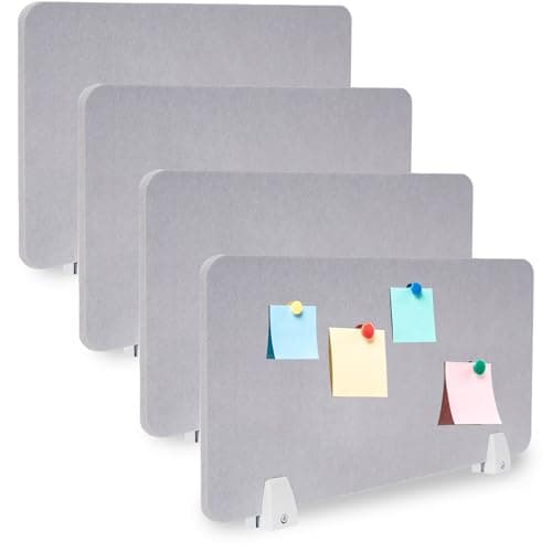 Image of uyoyous 4pcs Desk Divider Acoustic Desktop Privacy Panel 60 x 30cm Raw Clamp-On Acoustic Partition Reduce Noise and Visual Distractions for Home Offices Libraries Classroom