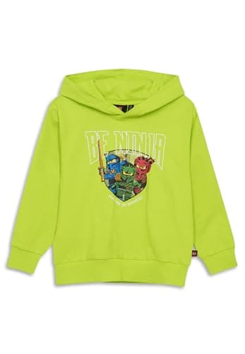 Image of Lego Ninjago Hoodie for Boys - Hoodie with Ninja Print | Soft Sweatshirt Made from 100% Organic Cotton | Comfortable Top for Fans, lime green, 146