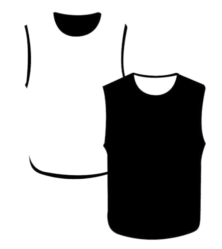 Image of PROSTYLE SPORTS Football Training Reversible Bibs Football Netball Rugby Hockey Cricket XXS-3XL (Black/White, Youth (U 16's))